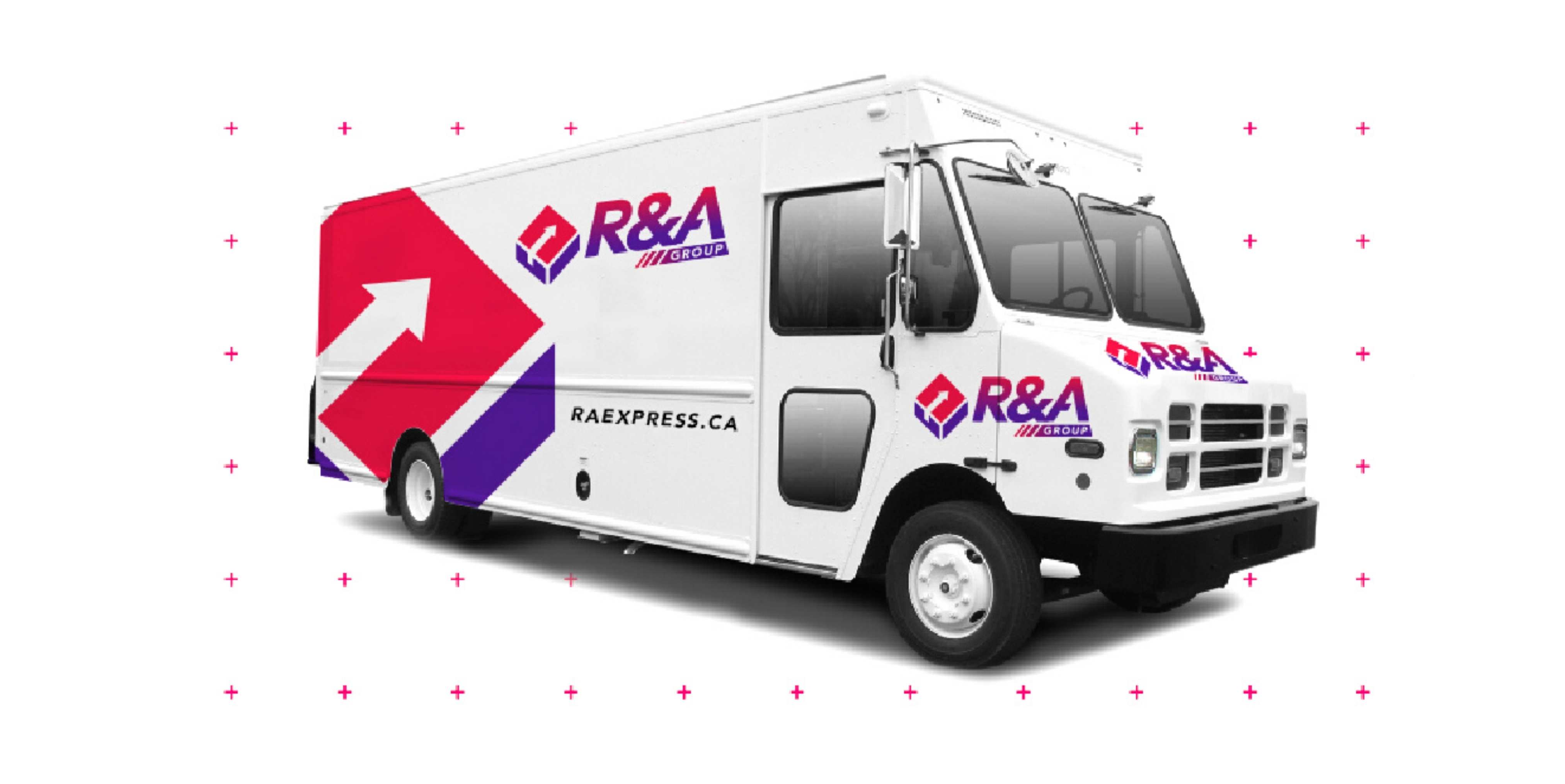Package Parcel delivery truck on the road